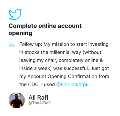 Ali Rafi review shows his mission to start investing in stocks and how FinPocket help him to get the account.