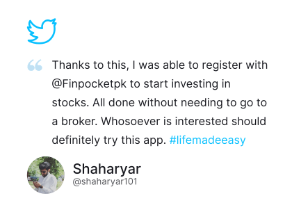Shaharyar review shows that how finpocket help him to start investing in stocks without needing to go to a broker.