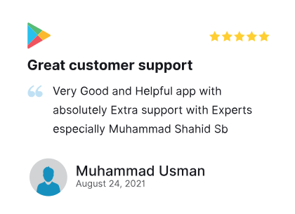 Muhammad Usman Review shows the great customer support provided by Finpocket (Best online investment app)